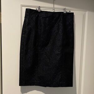 NWT elegant sparkly black designer pencil skirt w/zippered back